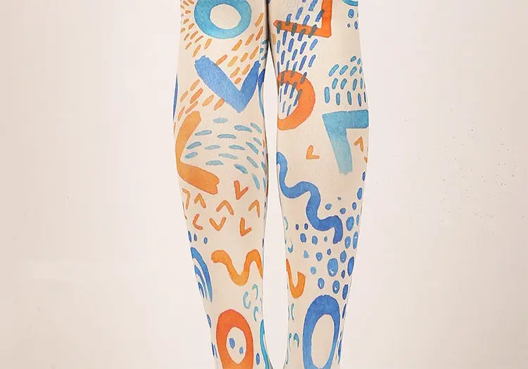 Цветные колготки с принтом граффити оптом|Колготки| |