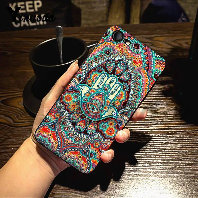Yinuoda для iphone 7 6 X Чехол Fatima Hand Hamsa Bling популярный мягкий чехол iPhone 7X6 6S 8 Plus 5 XS XR