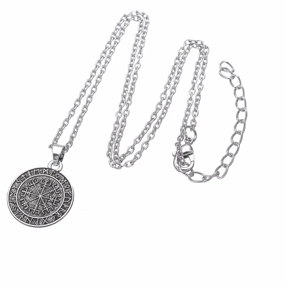 Fishhook Vegvisir руны викингов кулон шнур обработанный воском с регулируемой длиной