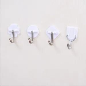 1 шт. маленький крючок-труба, белый мультяшный пластиковый сильный липкий кухонный аксессуар для ванной комнаты, держатель для полотенец, сумки, настенная вешалка
