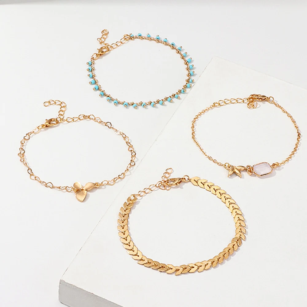 4 шт. женский браслет с рисовой бусиной|Цепочки и браслеты| |