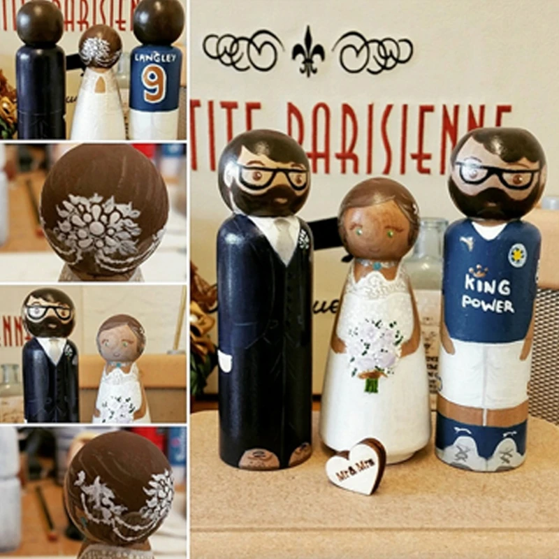 

10Pcs Unfinished Wood Boy Peg Toy Natural Wooden DIY Crafts Dolls Decoration New