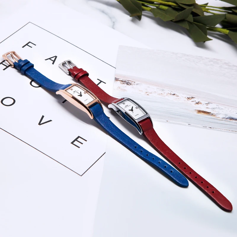 Ультратонкие часы IBSO 7 мм женские с прямоугольным циферблатом топовые брендовые