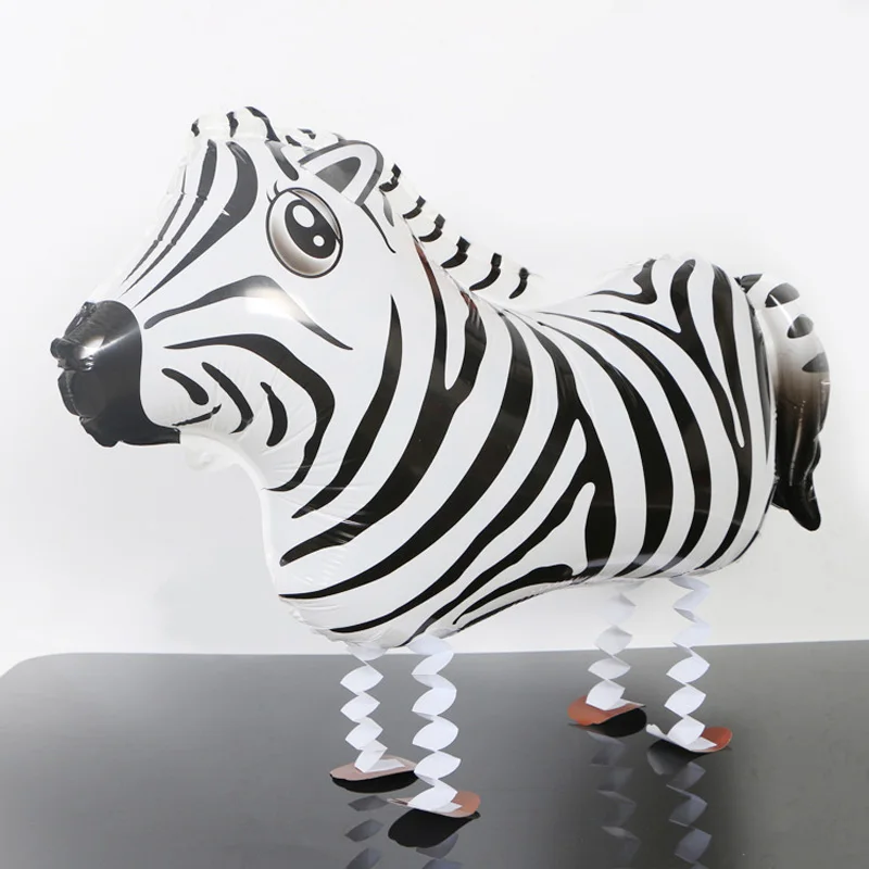 Zebra 1 шт смешанные ходячие воздушные шары из фольги в виде животного милая собака панда динозавр Тигр домашнее животное День Рождения Вечеринка Свадьба украшения - Цвет: Zebra