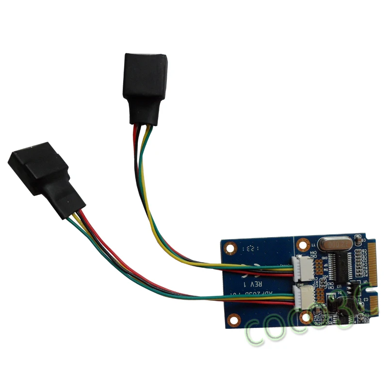 Бесплатная доставка мини PCIe для двойной интерфейс USB адаптер Mini 2 USB2.0 карты и диск