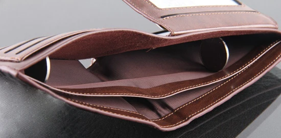 Модный новый качественный кожаный роскошный стильный мужской кошелек кофе