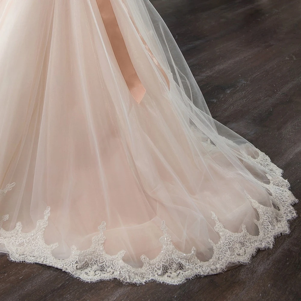 Holy Communion Dress with Lace Half Sleeves Sash Champagne Tulle Ball Gown 2017 for Girls Custom Made | Свадьбы и торжества