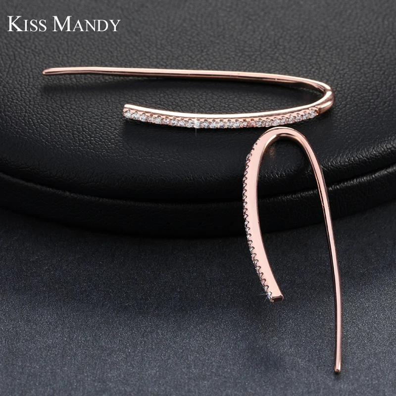 Серьги подвески с фианитами цвета розового золота|dangle earrings|earrings danglenew dangle earrings |