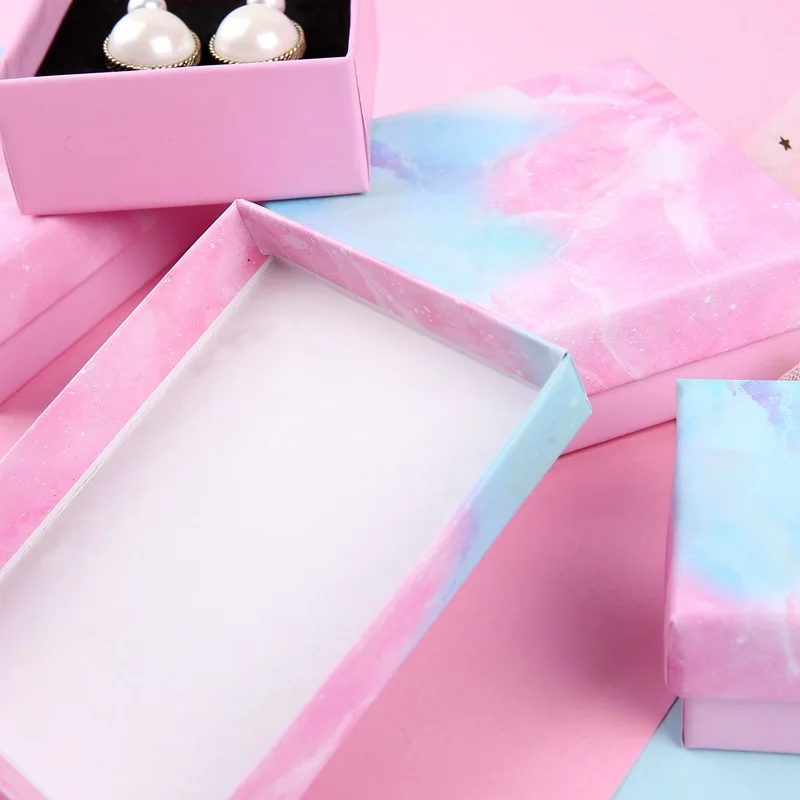 Kraft Jewelry Box Paper Present Ring Earring Pendant Protection Packaging Display Christmas Gift Box for Women Can Custom logo