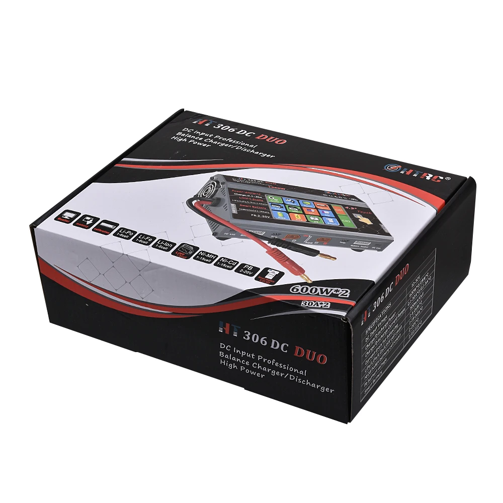 HTRC HT306 DUO RC Баланс Зарядное устройство для литий ионным LiPo/LiFe/LiHV Батарея 4 3 &quotЦвет