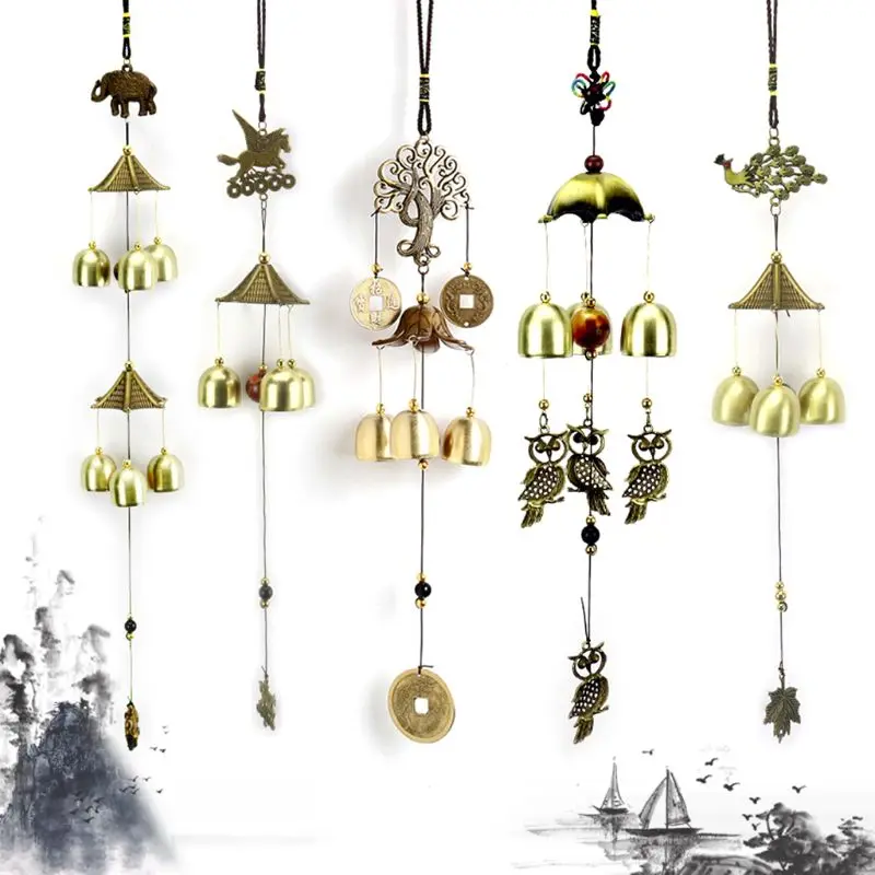 

Wind Chime Vintage Owl Bells Windchime Hanging Decoration Home Outdoor Yard Garden Wall Ornament Window