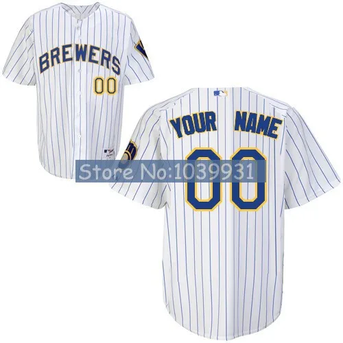 Free Shipping Custom Milwaukee Brewers Authentic Personalized 2013 New Cool Base Double Stitched Onfield Baseball Jersey | Спорт и