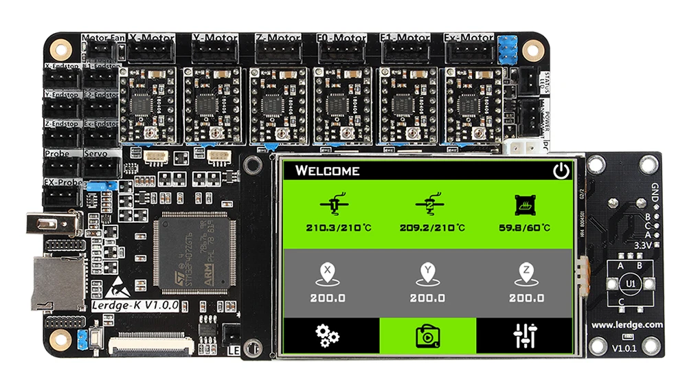 3D-принтеры материнская плата Lerdge K 3,5 дюймовый сенсорный экран ARM 32-битный контроллер доска набор с A4988/Drv8825/TMC2208/LV8729 драйвер