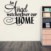 an angel watches over our home vinyl wall art quote stickers religious decals home decor