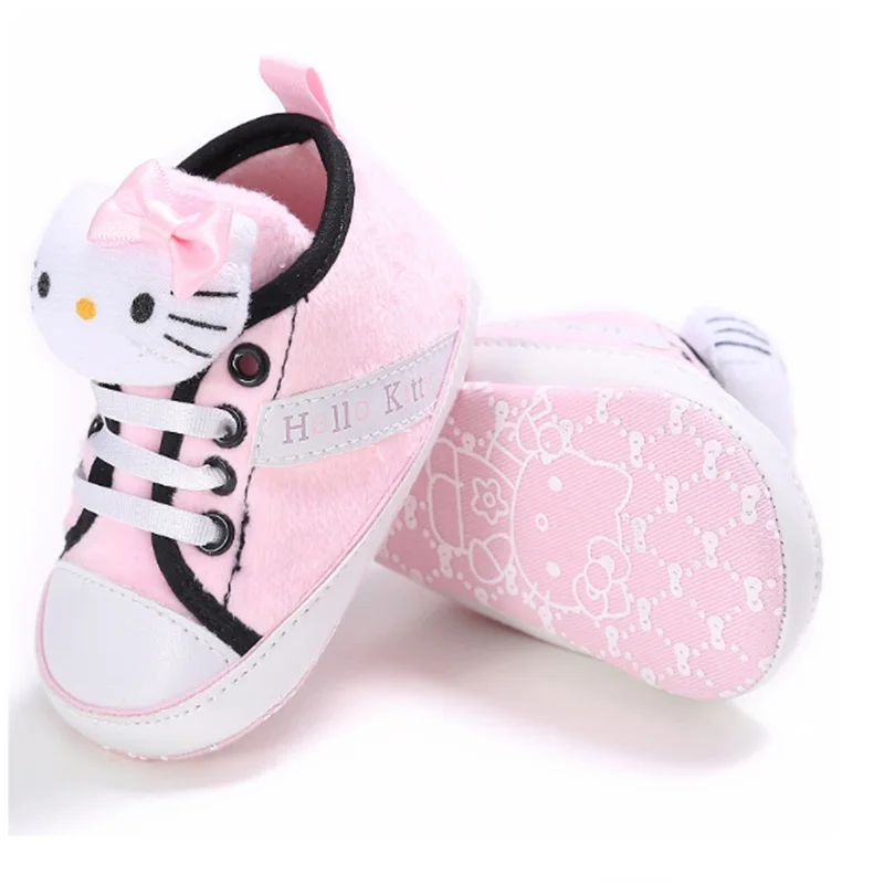 Спортивные розовые детские кроссовки с рисунком «hello kitty» для маленьких девочек; первые ходунки с рисунком медведя для мальчиков; нескользящая подошва; Bebe Sapatos; обувь для новорожденных; Scarpe; детская обувь