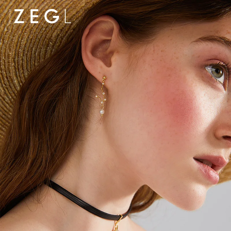 Женские асимметричные серьги ZEGL планета звезды и луна 2019 | Украшения аксессуары