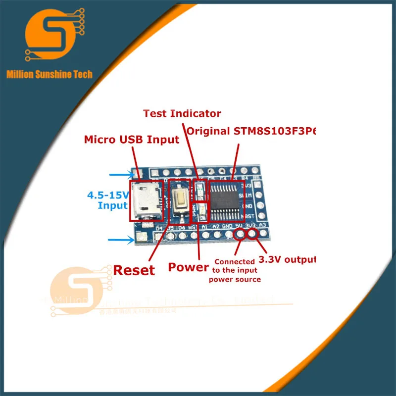 ARM STM8 макетная плата минимальная системная STM8S103F3P6 модуль для Arduino | Компьютеры и