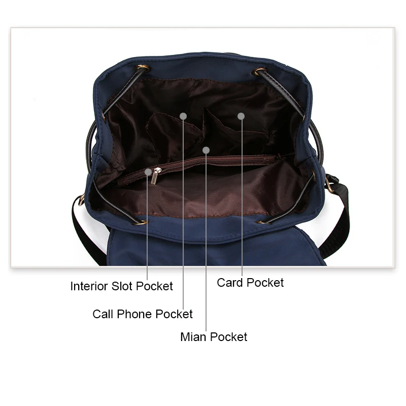 

2020 Women Bucket Shape Backpack Fashion Simple Mochila Nylon Backpack Leisure School Travel Backpack CQ50