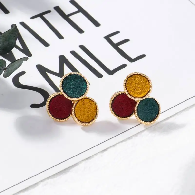 round yellow green MENGJIQIAO новые цветные круглые квадратные серьги-гвоздики для женщин, персональные яркие цвета Brincos Pendientes Flecos - Окраска металла: round yellow green