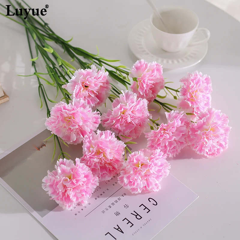 artificial flowers flower carnation silk branch wedding Bridal Bouquet Fall Vivid Fake Flowers For Wedding Home Decoration