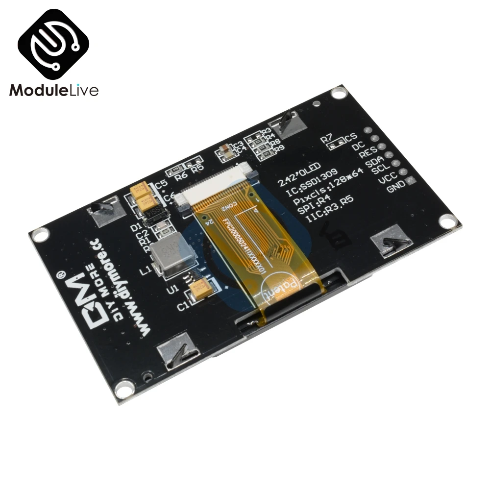 2 42 дюймовый ЖК экран 12864 OLED дисплей модуль IIC I2C SPI серийный C51 STM32 SSD1309 для Arduino 128X64