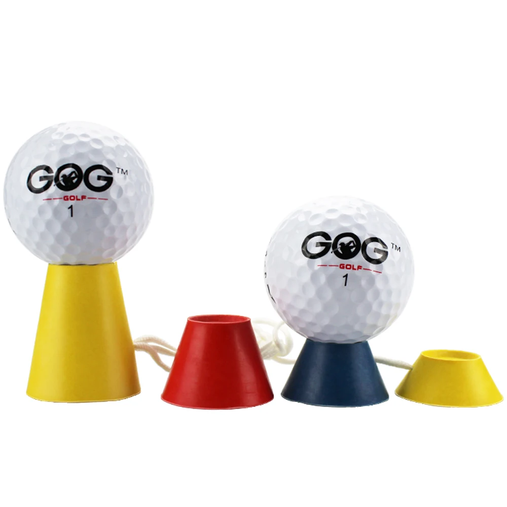 

Golf Tees 4 In 1 Different Heights Golf Winter Rubber Tee with Rope Golf Ball Holder Drop Ship