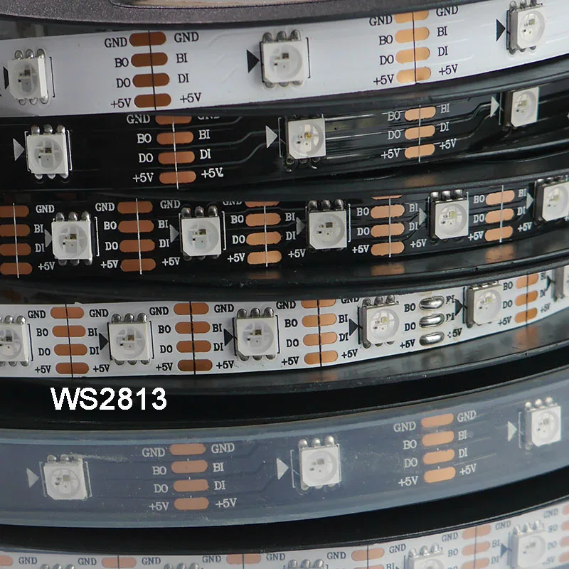 

1m/3m/5m WS2813 led pixel strip Dual-signal 30/60/144 pixels/leds/m,WS2812B Updated,DC5V,IP30/IP65/IP67,Black/White PCB