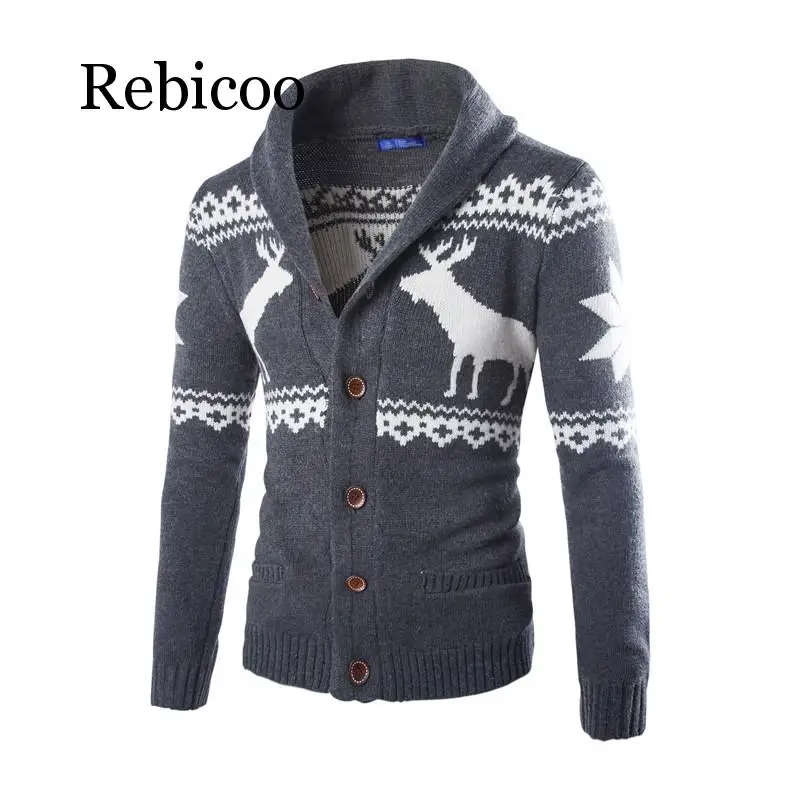 

Sweater male deer sweater Christmas men's national sweater cardigan men's European and American sweater