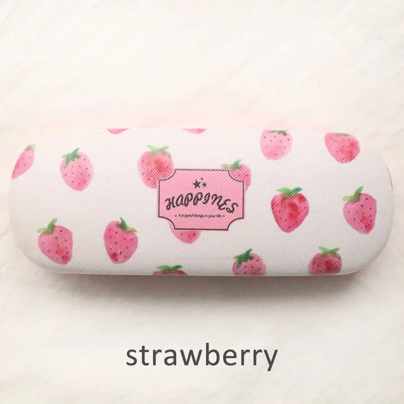 strawberry Модный портативный футляр для очков с фруктовым узором Чехол для очков карамельный цвет 1 шт. футляр для солнцезащитных очков жесткий футляр для хранения - Цвет: strawberry