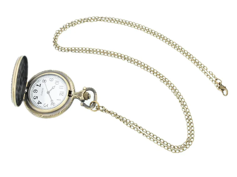 

Vintage Bronze 2 sides Pattern Pocket Watch Pattern Men Women Self-wind Pocket Watch gift