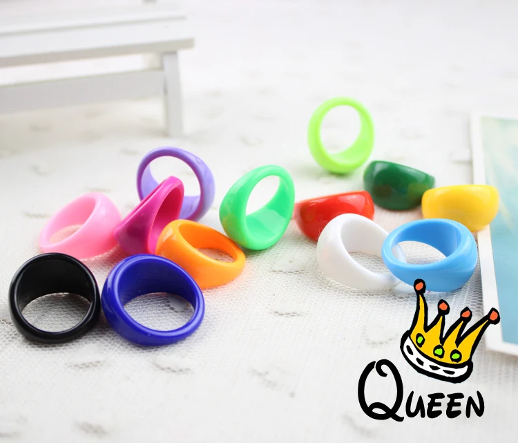 Wholesale lots 100Pcs candy-color Rings Adult Acrylic Lucite Resin 17-19mm | Украшения и аксессуары