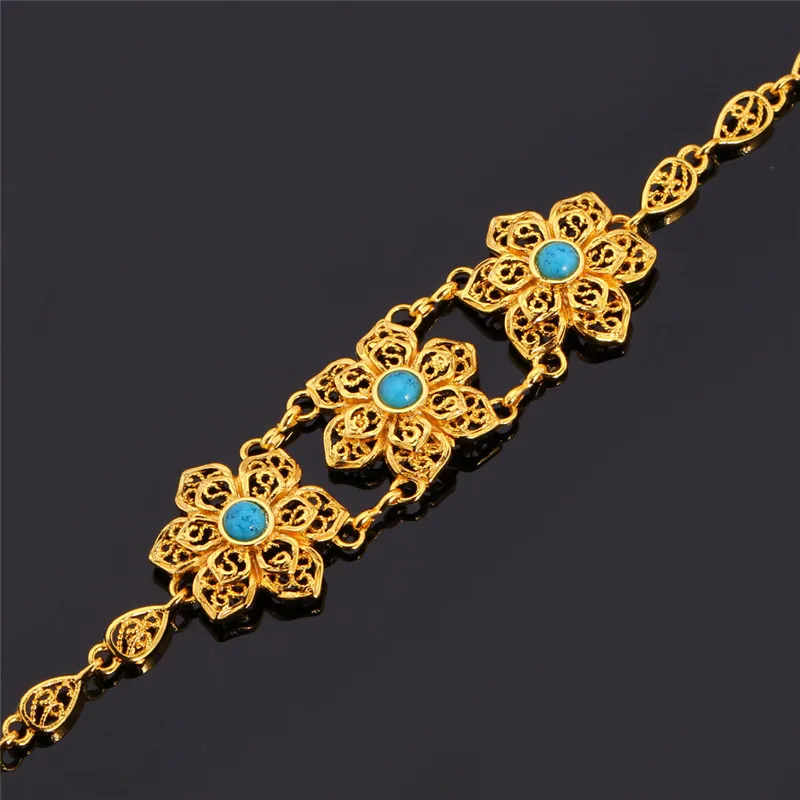 Collare браслеты для женщин турецкие ювелирные изделия золотой цвет цветок Природа