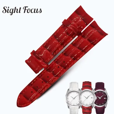 18 мм лакированный кожаный женский ремешок для часов Tissot, ремешки для часов 1853, женские браслеты, часы, женские ремни для Кутюрье T035210 207 - Цвет ремешка: Red No buckle