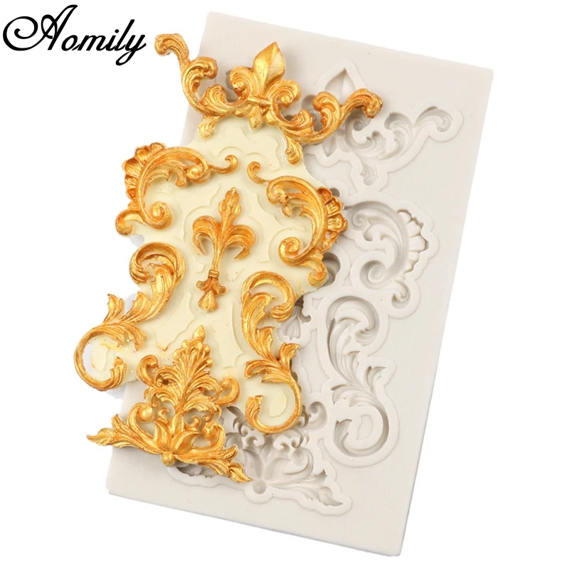 Aomily 1 шт. Европейский рельефный силиконовый DIY Fondant торт формы для выпечки