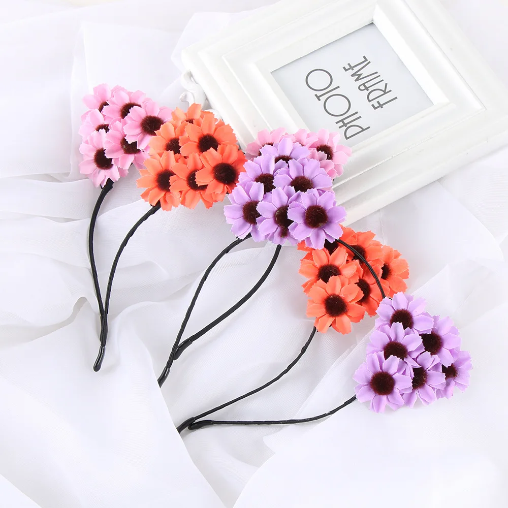 10 шт. 2018 новые Богемные аксессуары для волос подсолнухи кошачьи ушки повязки