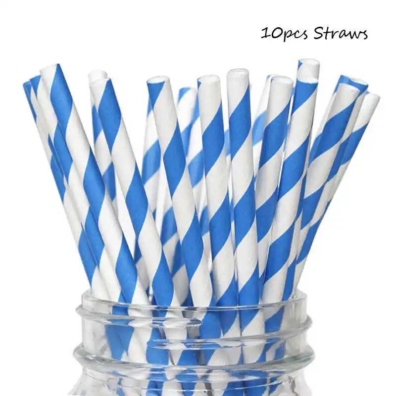 10pcs straws Omilut Baby Shower Boy Shark принадлежности для дня рождения Детские акулы одноразовые тарелки/чашки/бумажные скатерти Принадлежности Декор - Цвет: 10pcs straws