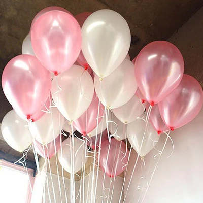 Pink AND White 100 шт./лот шарики для свадьбы 10 Дюймов 1,5 г поставка латексные вечерние шары на день рождения Детские игрушки надувные красочные Прозрачные Шары - Цвет: Pink AND White