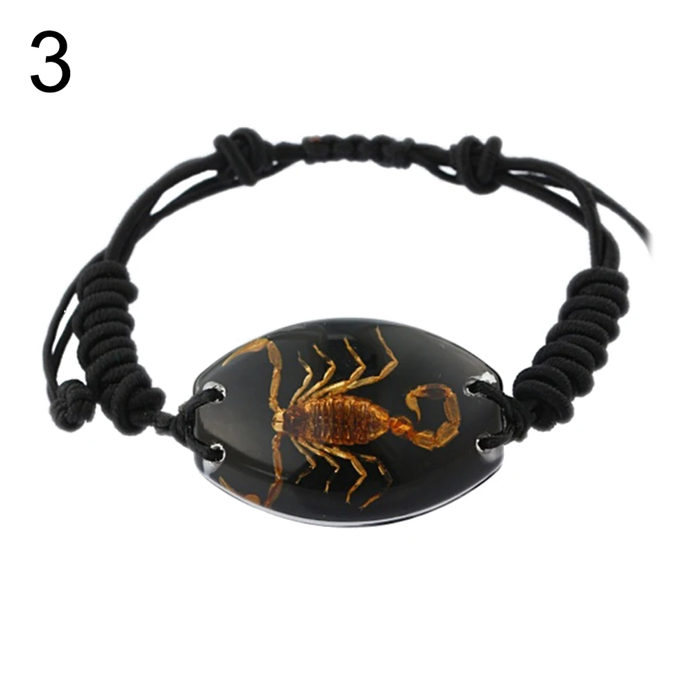 Модный женский браслет в виде скорпиона из смолы плетеный ручной работы