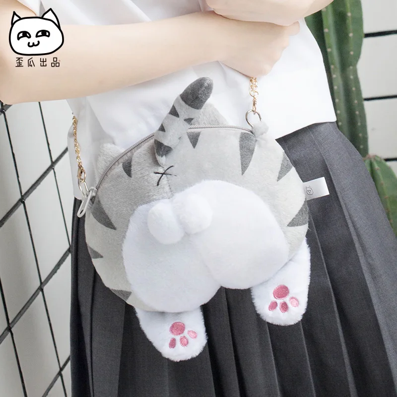 Супер милая пушистая сумка через плечо с котом MSMO плюшевая сумка-мессенджер и