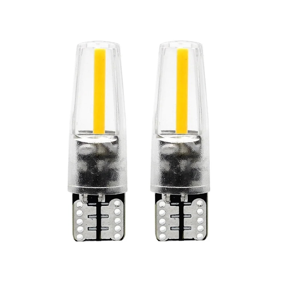 

2Pcs T10 LED COB Filament Car Clearance Light License Plate Bulb 12V W5W 194 168 Wedge Side Auto Interior Dome Reading Lamp