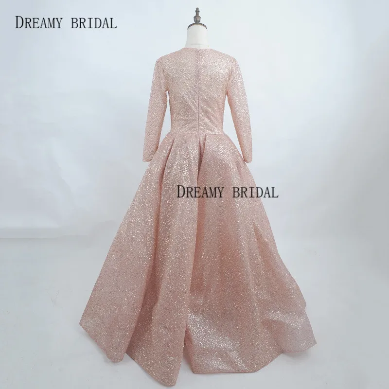Dreamy Bridal Rose вечерние платья золотистого цвета Блестящий Sparking Robe De Soiree с длинными рукавами глубокий v-образный вырез торжественные платья под заказ
