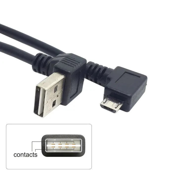 Двусторонний вверх и вниз Угловой 90 градусов USB 2 0 штекер на правый угловой Micro 5Pin