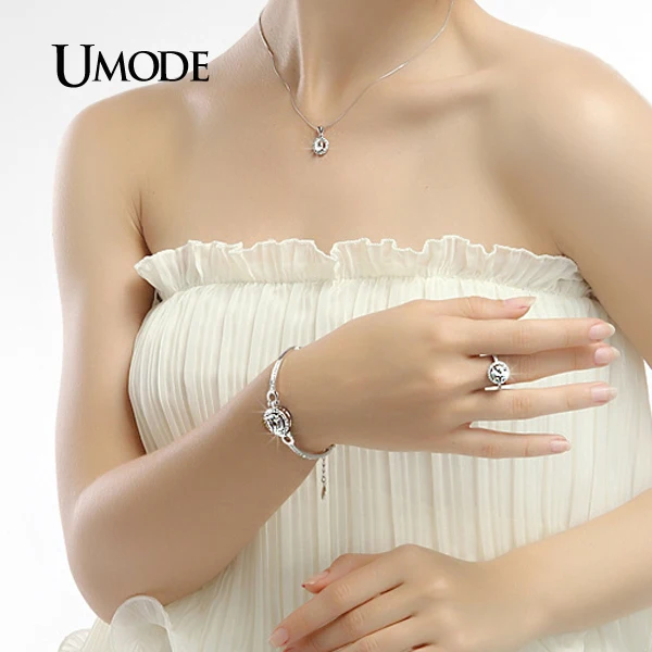 UMODE Очаровательный браслет с швейцарским фианитом 3 5 карат огранки Сердца и