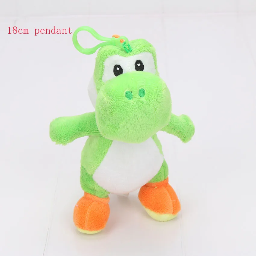 18cm green keychain 18-40 см Игра Супер Марио Bros плюшевый гриб жаба брелок с динозавриком Йоши Подвески Мягкие плюшевые куклы игрушки подарки - Цвет: 18cm green keychain