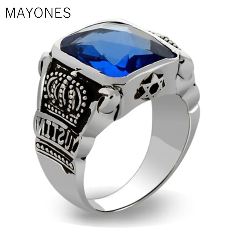 Мужское кольцо из серебра 925 пробы с натуральным камнем|Кольца| |