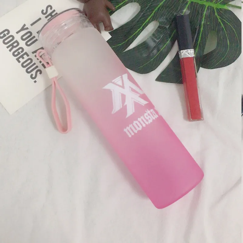 KPOP MONSTA X стакан для воды блестящий стеклянный флакон с градиентом Forever матовый