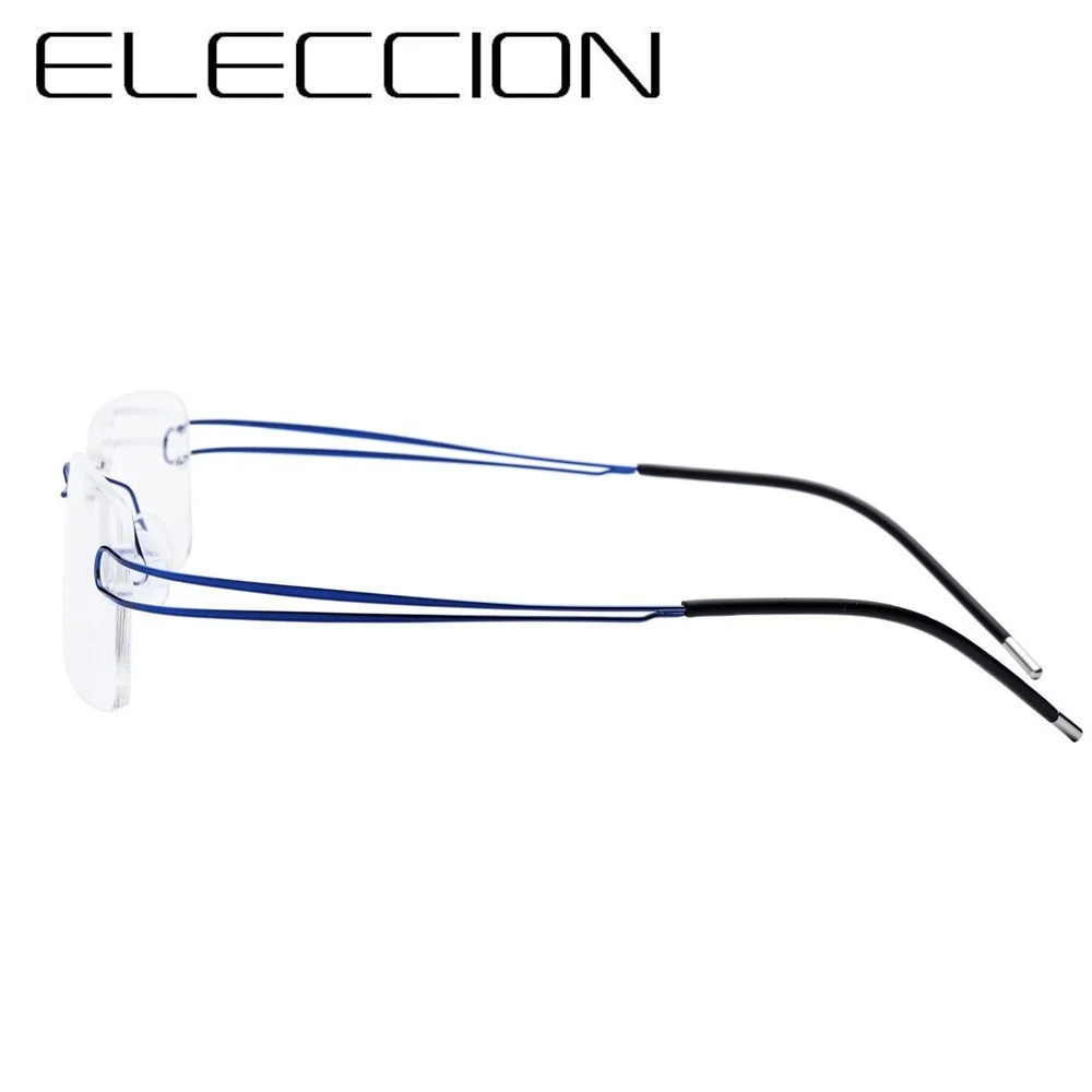 Очки без оправы ELECCION из титанового сплава для мужчин и женщин квадратные