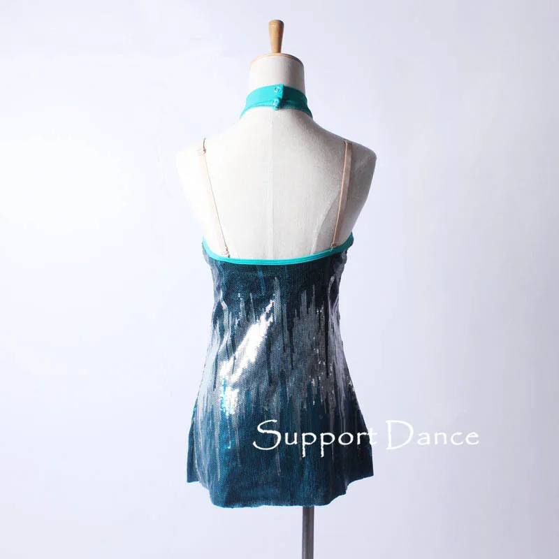 Платье для латинских танцев с высоким воротом блестками C128 | Тематическая одежда