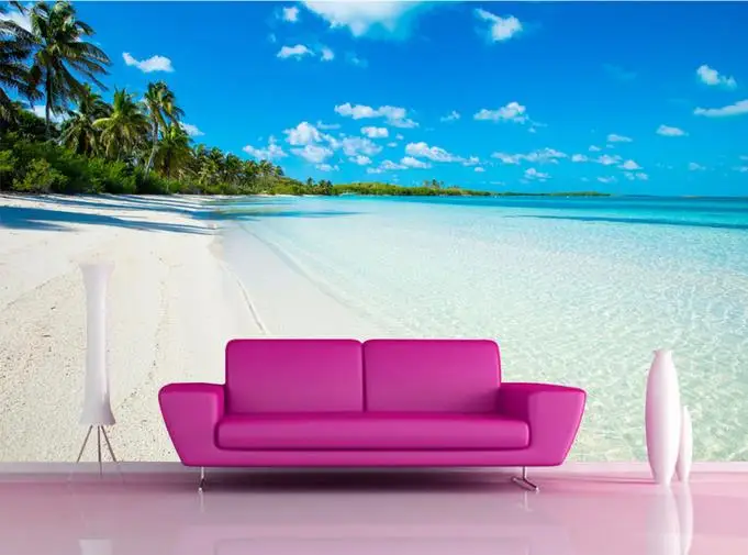 3D photo wallpaper custom 3d wall murals mural The Mediterranean beach sea scenery sitting room background paper | Обустройство дома
