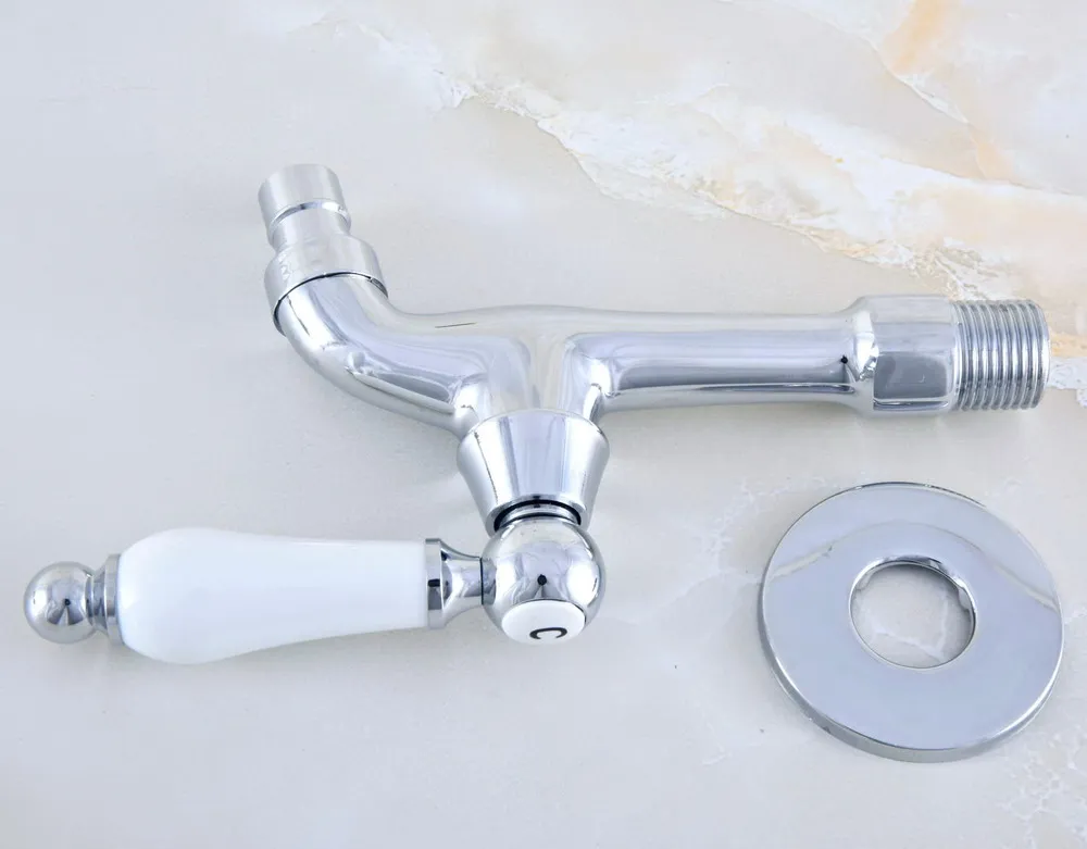 Polished Chrome Brass Single Ceramic Handle Bathroom Washing Machine Faucet /Garden Water Tap / Laundry Sink Taps mav162 | Обустройство